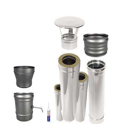 Дымоход Теплов и Сухов Готовый комплект дымохода D200 высота 4 м стандарт в Барнауле